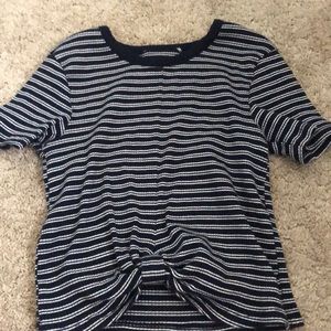 Hollister striped knotted cropped shirt